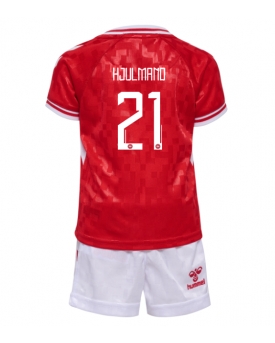 Danimarca Morten Hjulmand #21 Maglia Gara Casa Repliche Europei 2024 Bambino